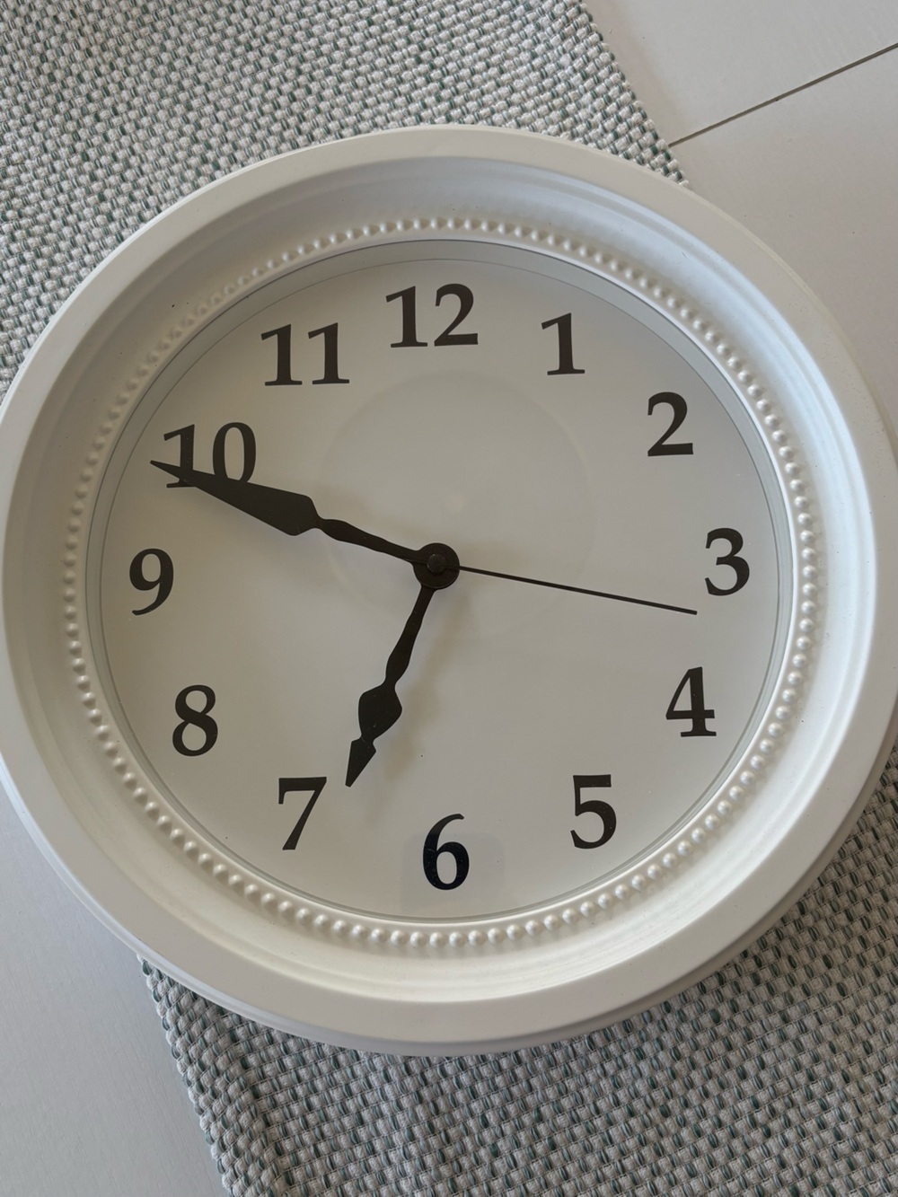 White Decorative Wall Clock with Black Numerals